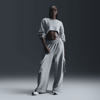 【大人気】★ナイキ★Mid-Rise Wide-Leg French Terry Pants Nike Sportswear Women's Low-Rise Oversized French Terry Open